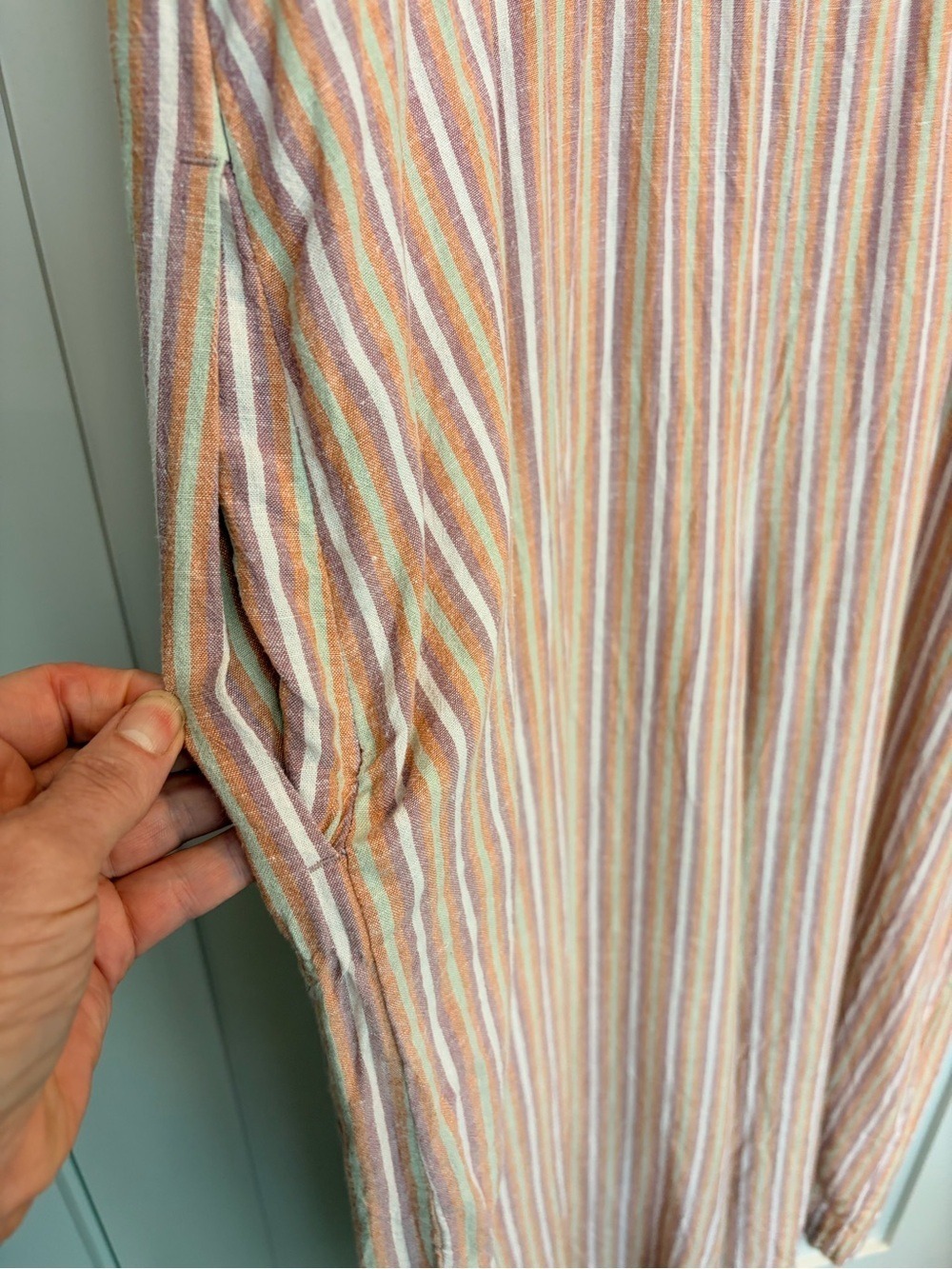 Patagonia Striped Wide Leg Organic Hemp Jumpsuit Size L Relaxed Fit - Picture 7 of 8
